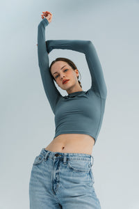 Longsleeve do jogi damski VOGUE - metallic grey